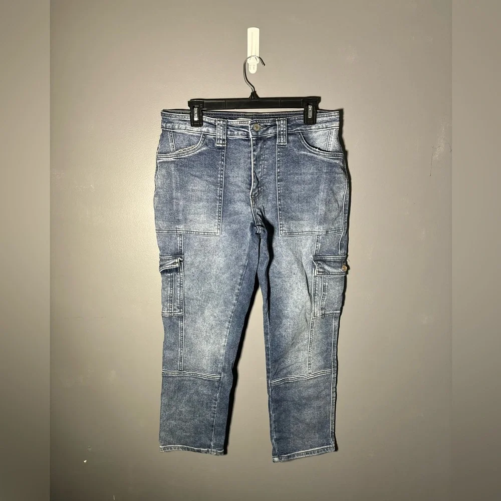Kancan The Avery Straight Leg Cargo Jeans Size 28 - Picture 2 of 5